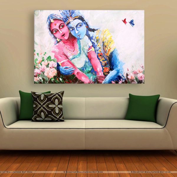 Canvas Painting - Beautiful Radha Krishna Art Wall Painting for Living Room