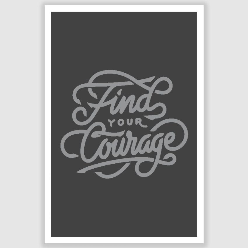 Find Your Courage Inspirational Poster (12 x 18 inch)