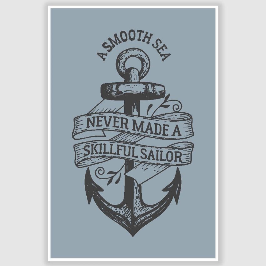 Smooth Sea Inspirational Poster (12 x 18 inch)