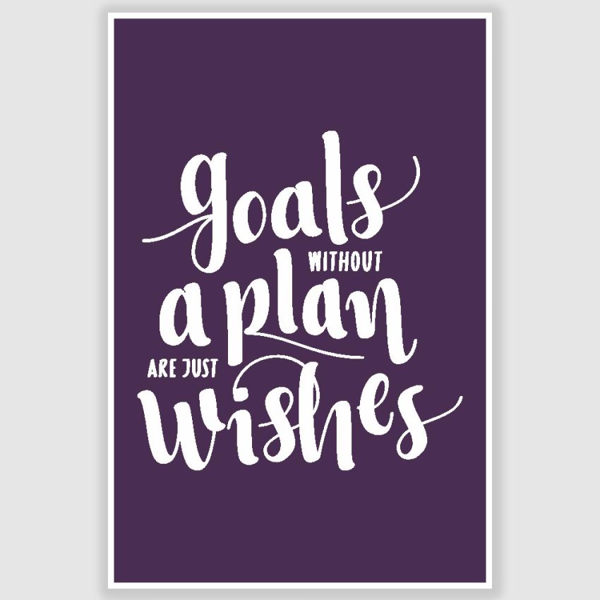 Goals Without A Plan Poster (12 x 18 inch)