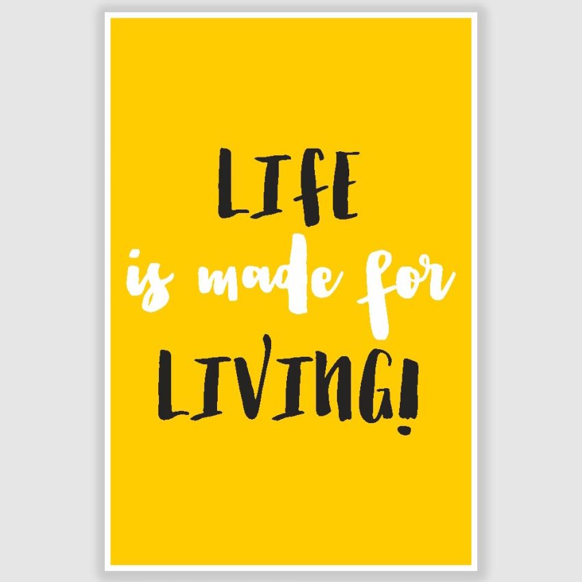 Life Is Made For Living Inspirational Poster (12 x 18 inch)