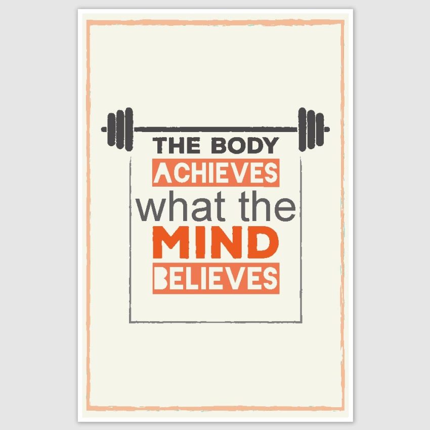 The Body Achieves Gym Motivation Poster (12 x 18 inch)