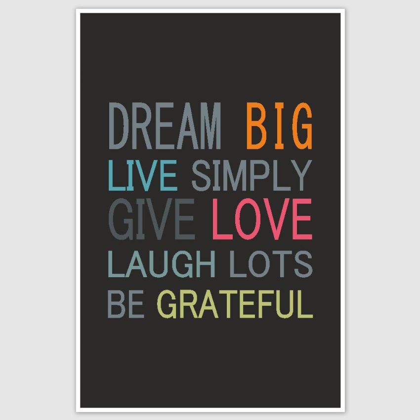 Dream Big Inspirational Poster (12 x 18 inch)