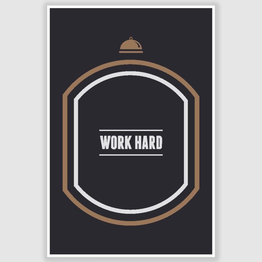 Work Hard Inspirational Poster (12 x 18 inch)