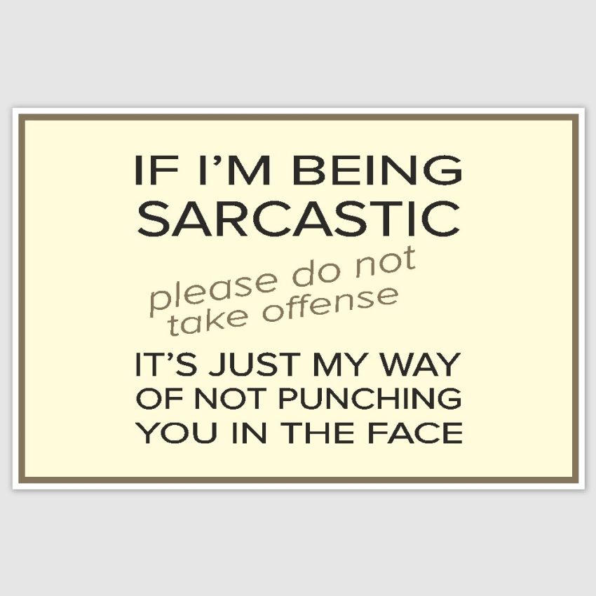 I am being sarcastic Funny Poster (12 x 18 inch)