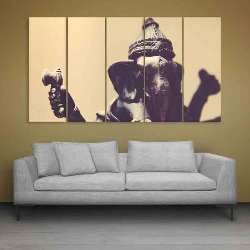 Multiple Frames Lord Ganesha Beautiful Wall Painting (150cm X 76cm)