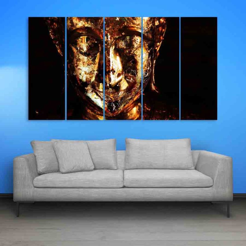 Multiple Frames Buddha Beautiful Wall Painting (150cm X 76cm)