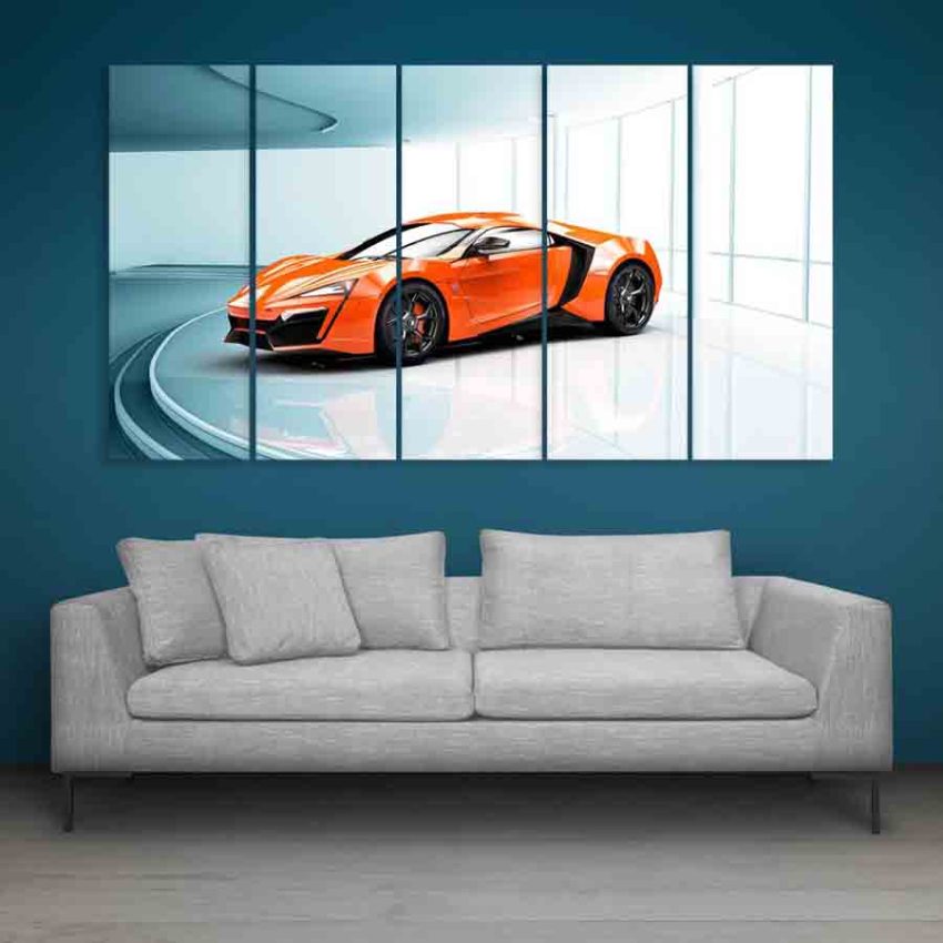 Multiple Frames Beautiful Car Wall Painting (150cm X 76cm)