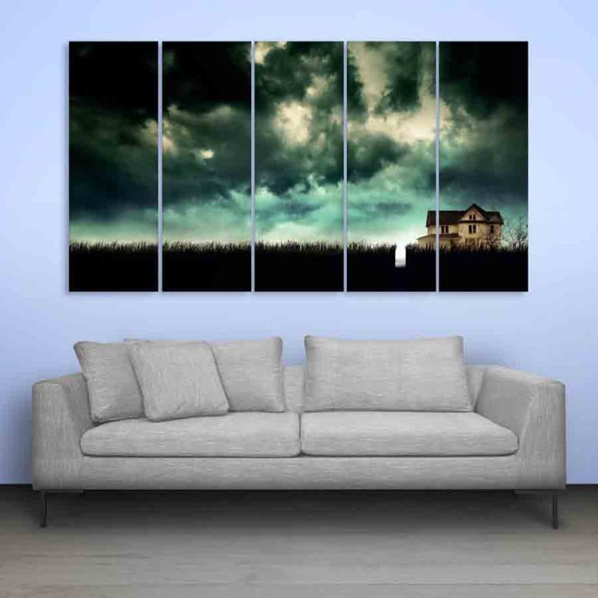 Multiple Frames Beautiful Natural Scenery Wall Painting (150cm X 76cm)