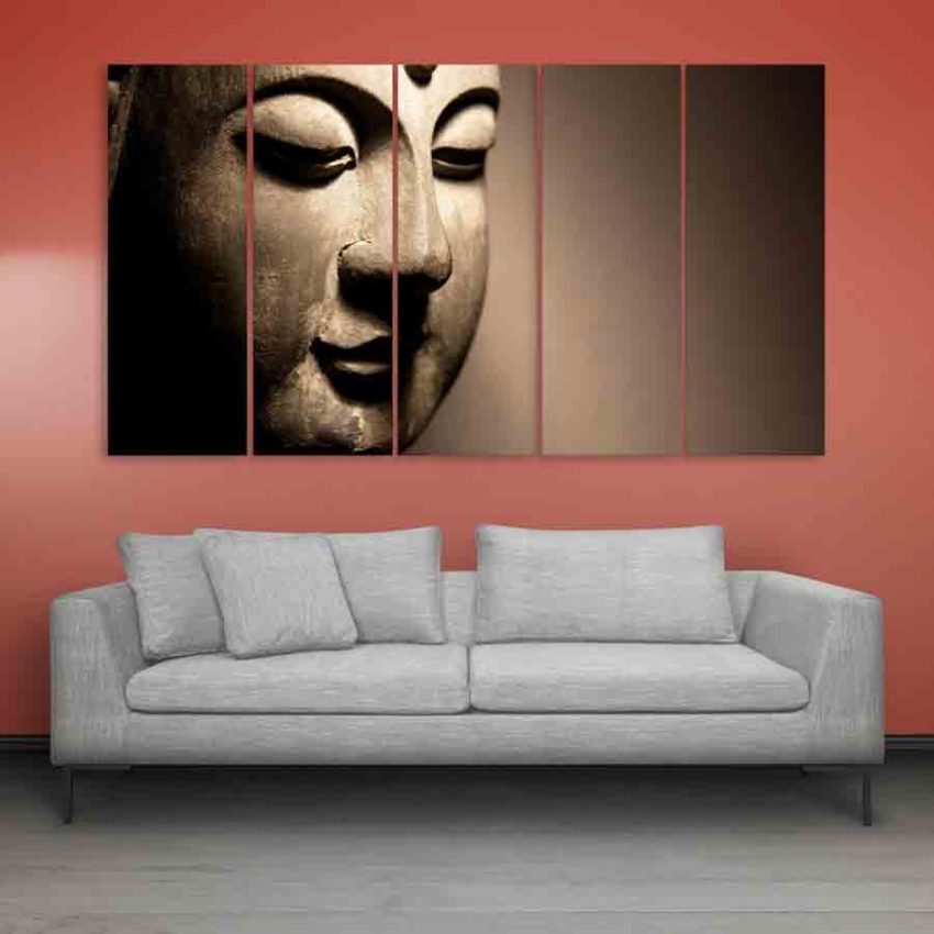 Multiple Frames Buddha Beautiful Wall Painting (150cm X 76cm)