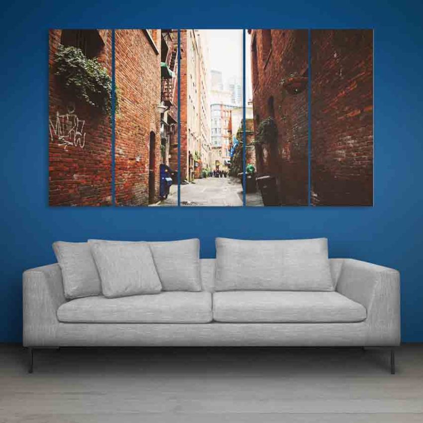 Multiple Frames Beautiful City Wall Painting (150cm X 76cm)