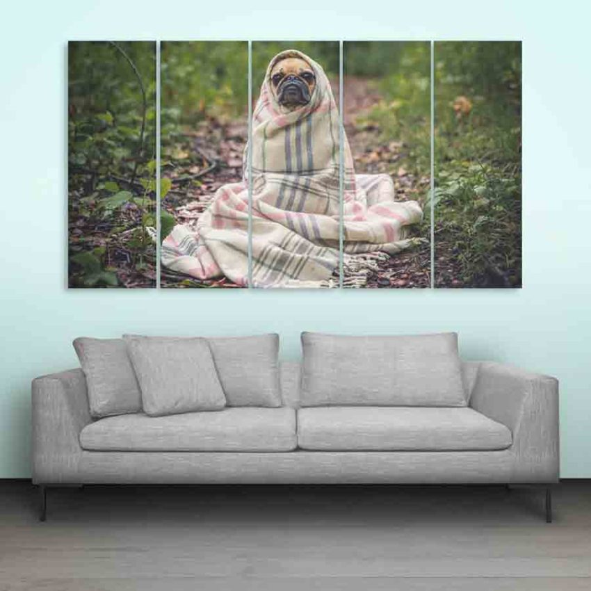 Multiple Frames Beautiful Dog Wall Painting (150cm X 76cm)