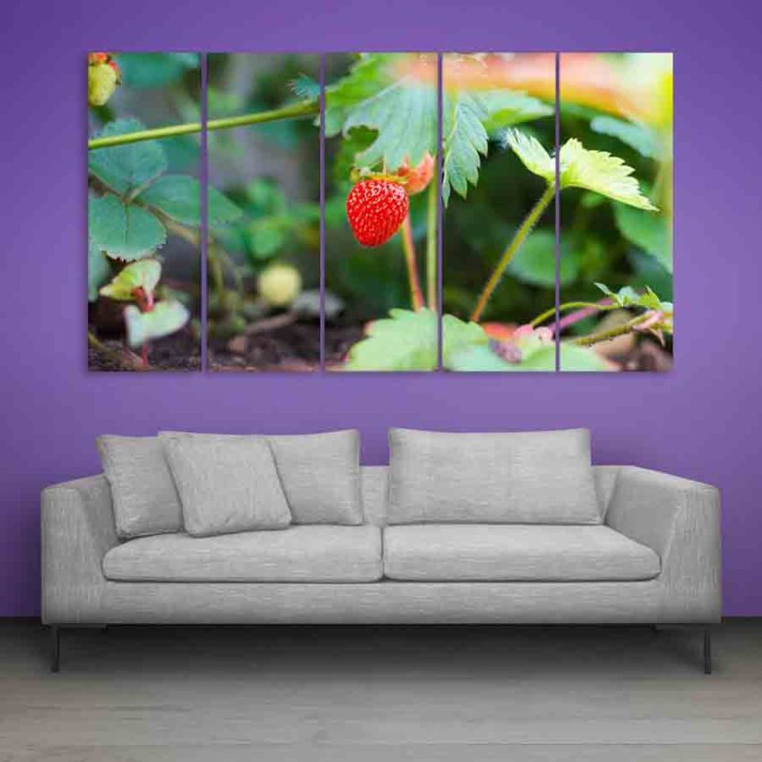 Multiple Frames Beautiful Strawberries Wall Painting (150cm X 76cm)