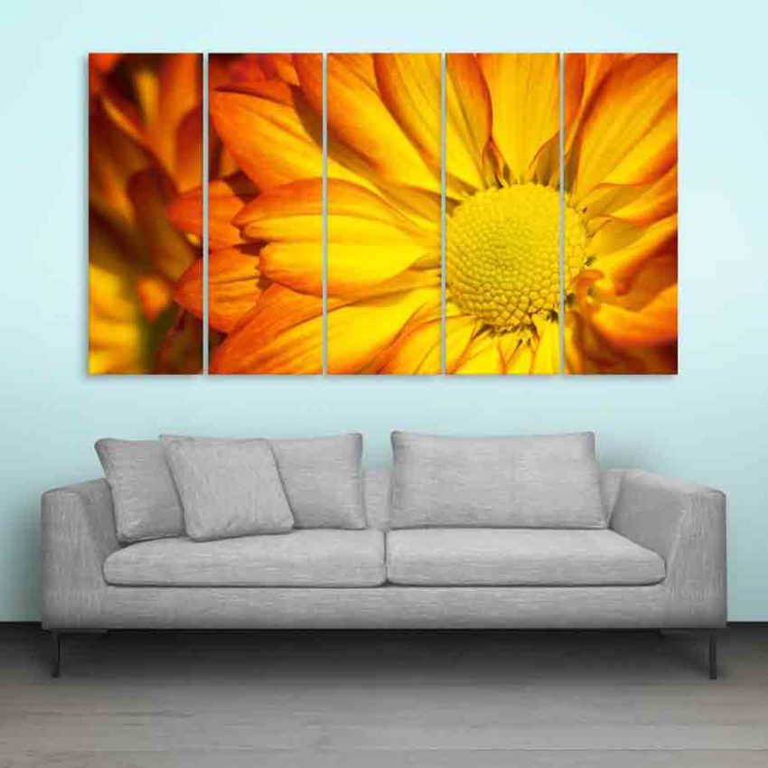 Multiple Frames Beautiful Flower Wall Painting (150cm X 76cm)