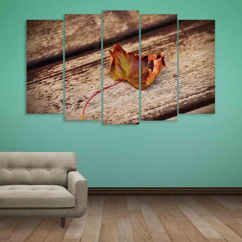 Multiple Frames Leaf Wall Painting (150cm X 76cm)