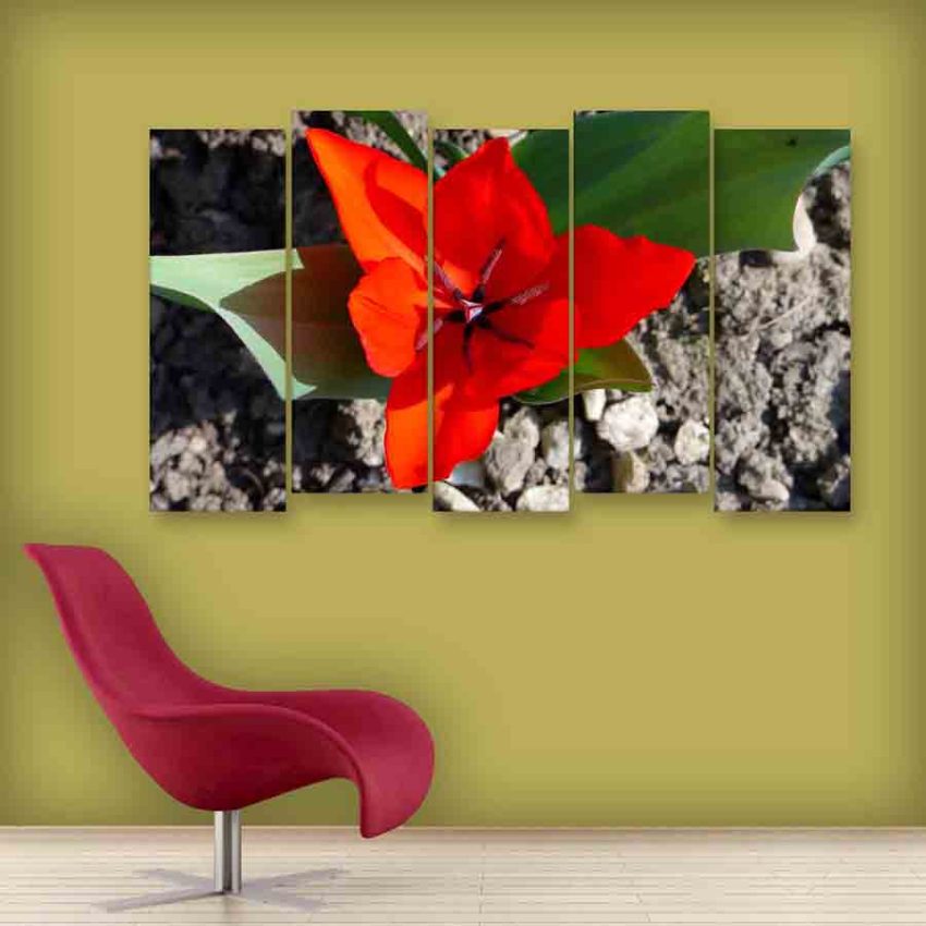 Multiple Frames Beautiful Flower Wall Painting (150cm X 76cm)