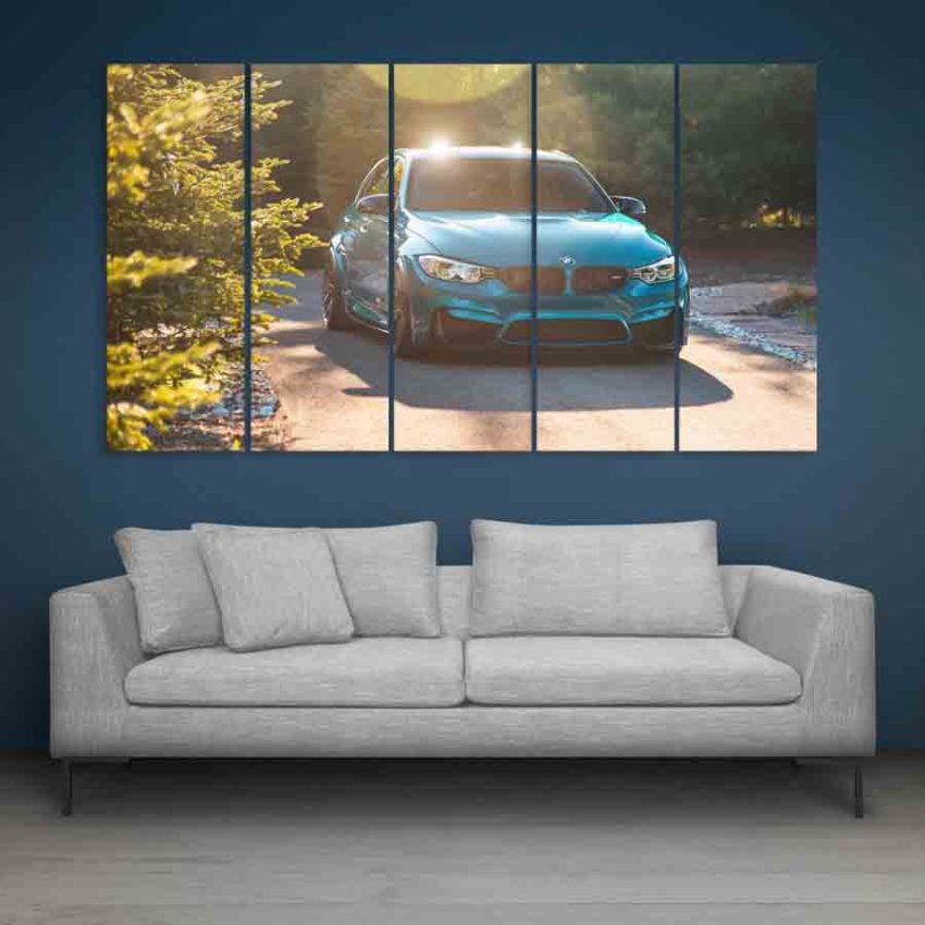 Multiple Frames Beautiful Car Wall Painting (150cm X 76cm)