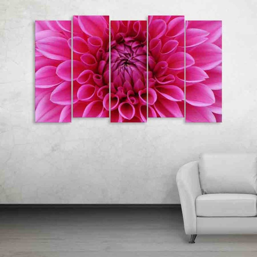 Multiple Frames Beautiful Flower Wall Painting (150cm X 76cm)