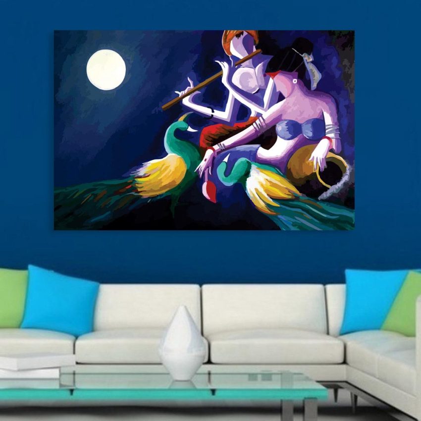 Canvas Painting - Beautiful Radha Krishna Art Wall Painting for Living Room