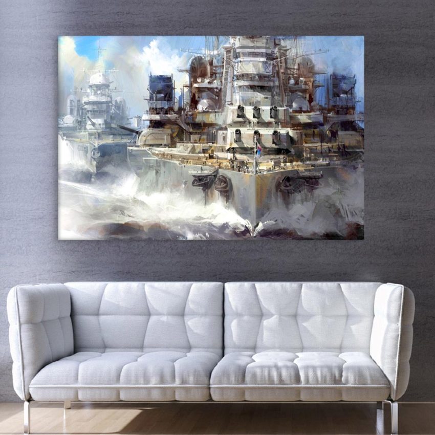 Canvas Painting - Beautiful Ship In Ocean Art Wall Painting for Living Room