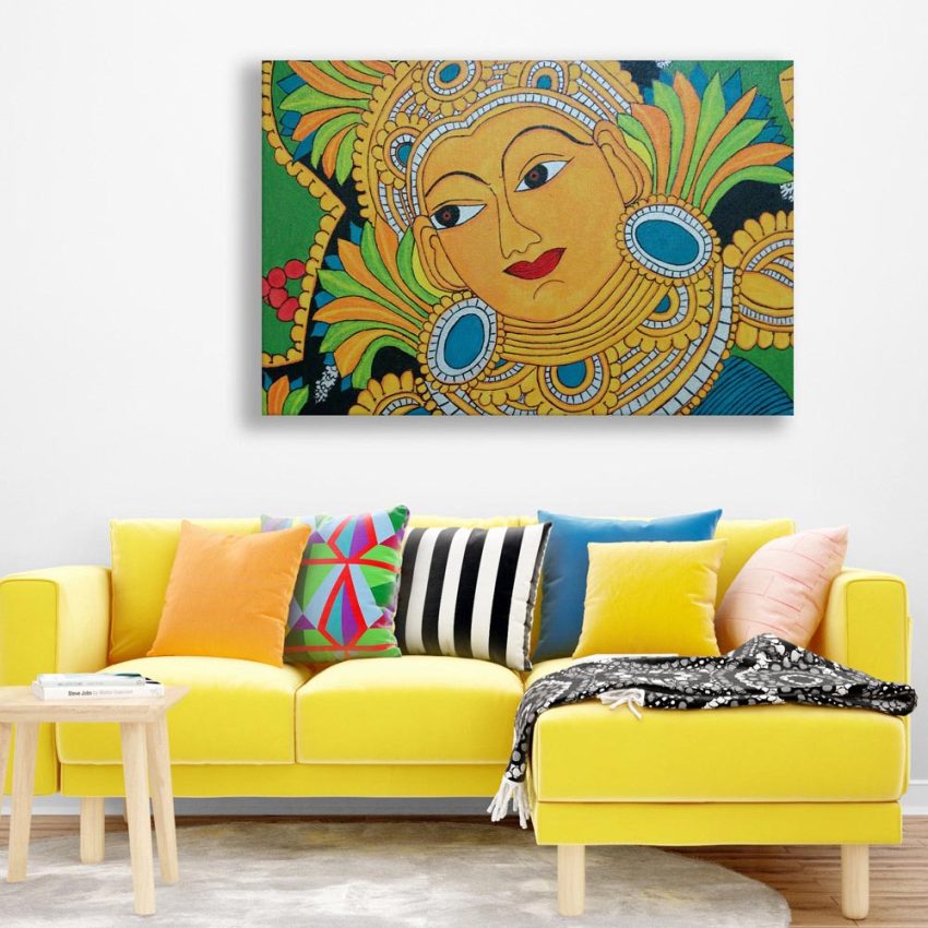 Canvas Painting - Beautiful Kerala Mural Art Wall Painting for Living Room