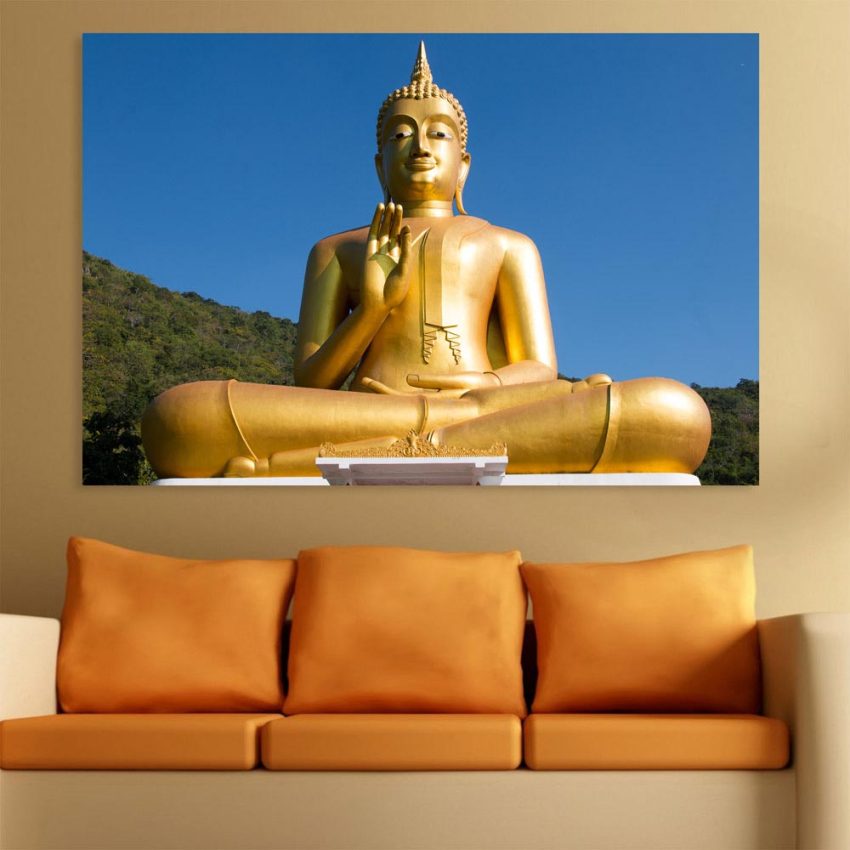 Canvas Painting - Beautiful Buddha Religious Art Wall Painting for Living Room