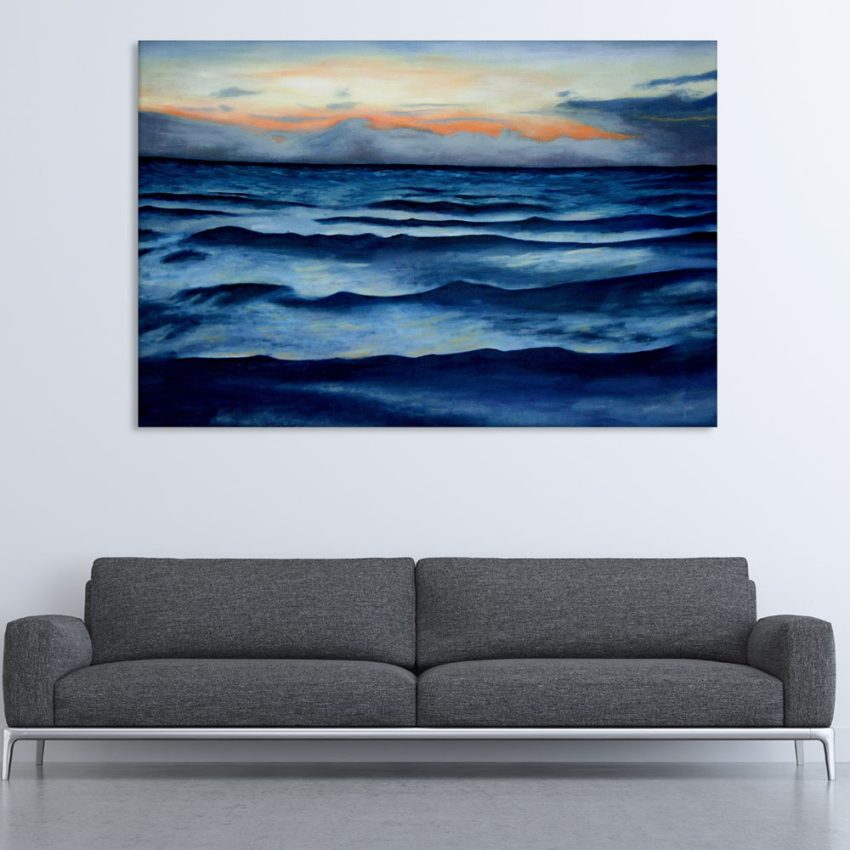 Canvas Painting - Beautiful Ocean Waves Nature Art Wall Painting for Living Room