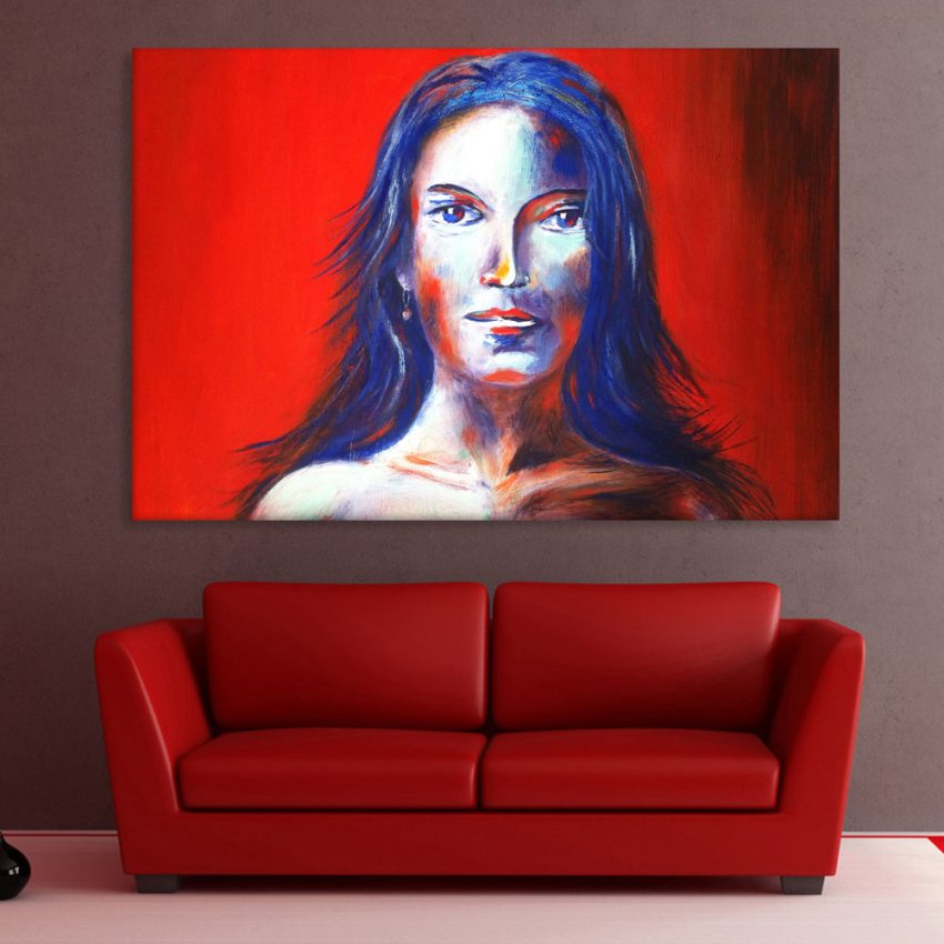 Canvas Painting - Beautiful Lady Art Wall Painting for Living Room