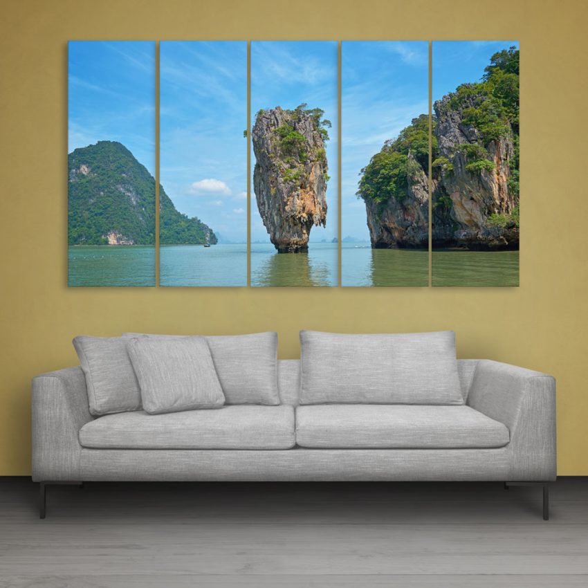 Multiple Frames Beautiful Island Wall Painting for Living Room